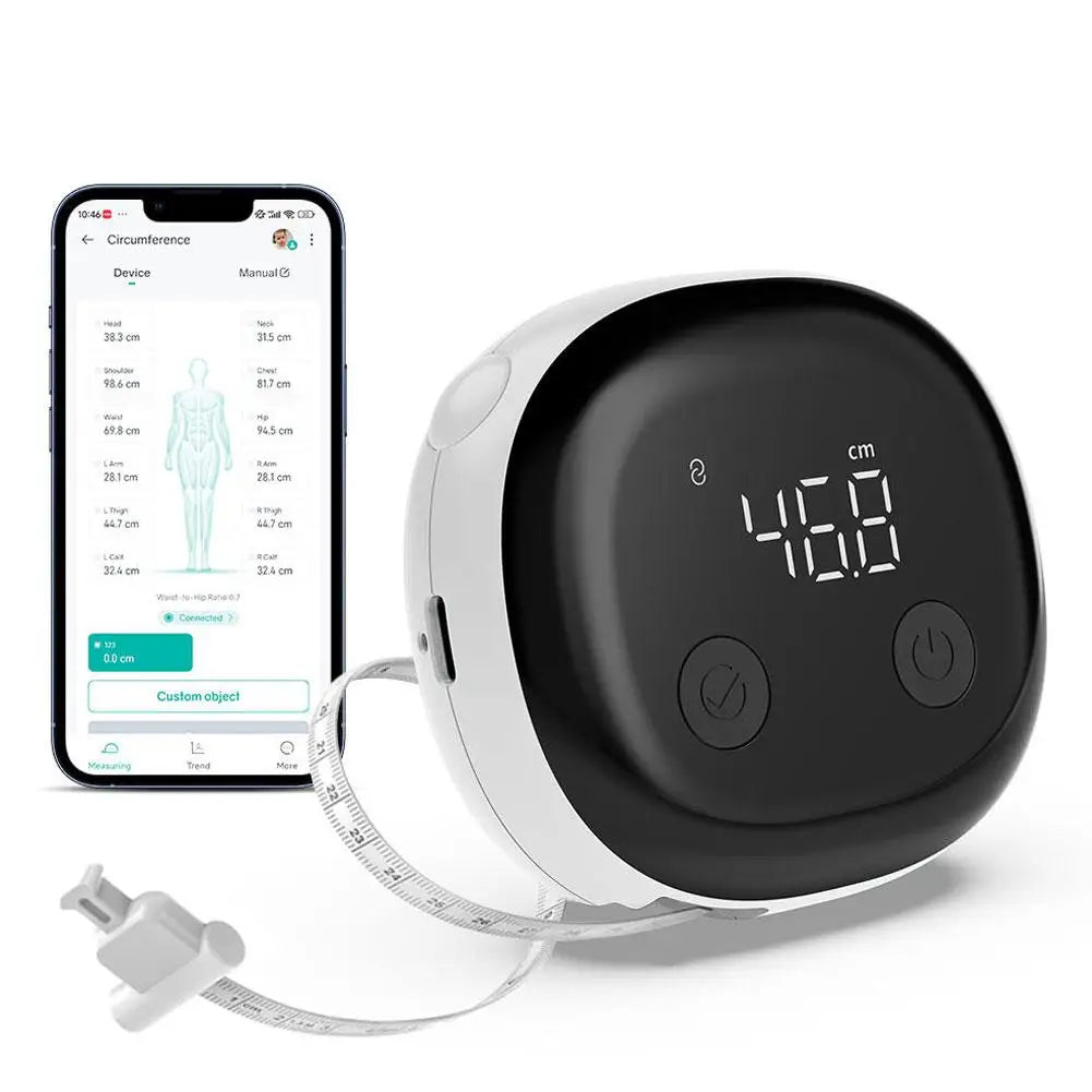 Smart Bluetooth Body Tape Measure | Digital Caliper App Sync Smart Body Tape Measure Zpaxo 1PC