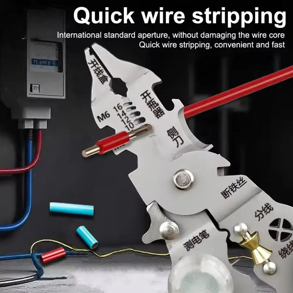 14-in-1 Electrician Pliers – Wire Stripper, Cutter & Tester Electrician Hand Tool Zpaxo