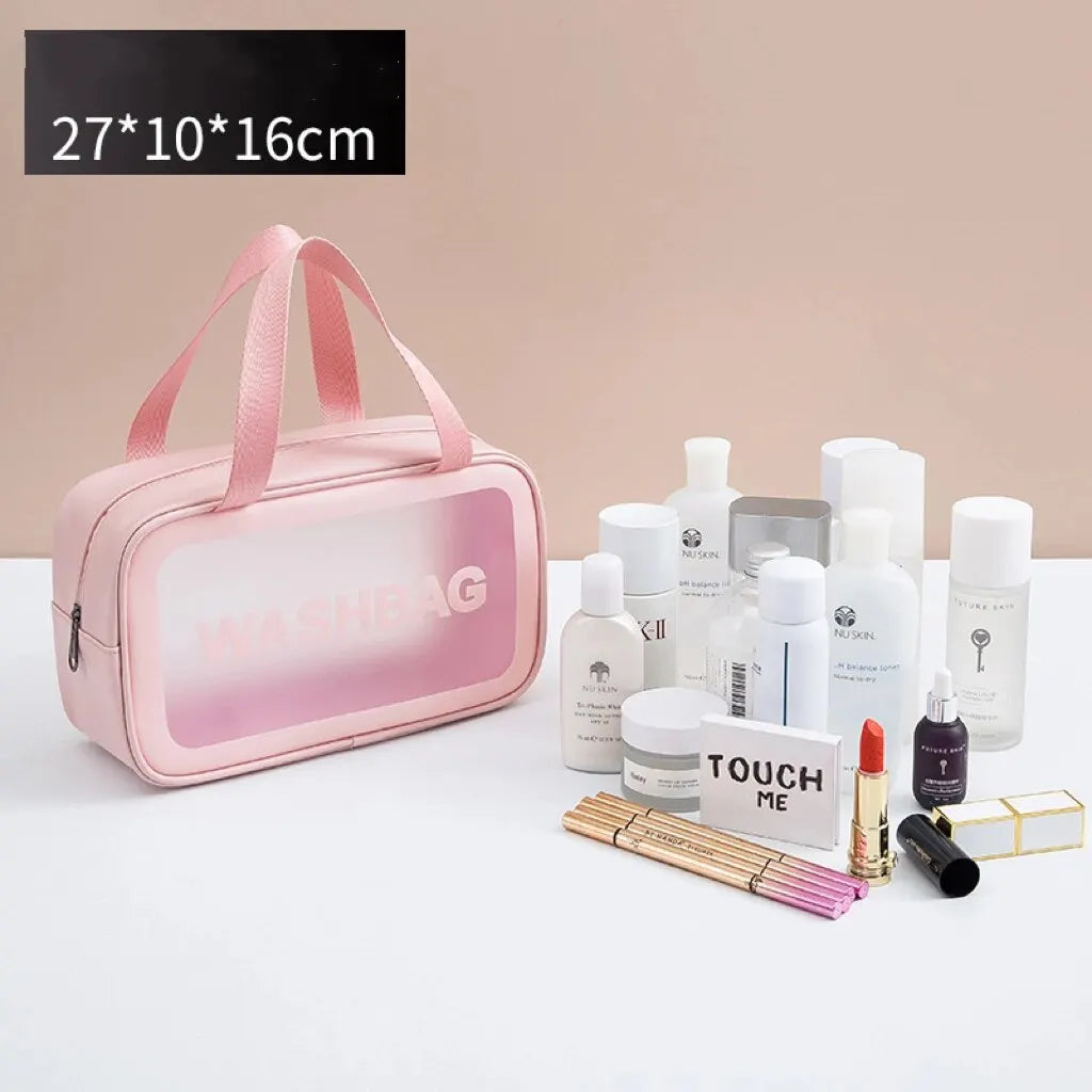 Pu Frosted Clear Makeup Box Waterproof Travel Toiletry Bag Large Capacity Portable Bath Storage Bag Children's Lunch Bag Zpaxo Small size