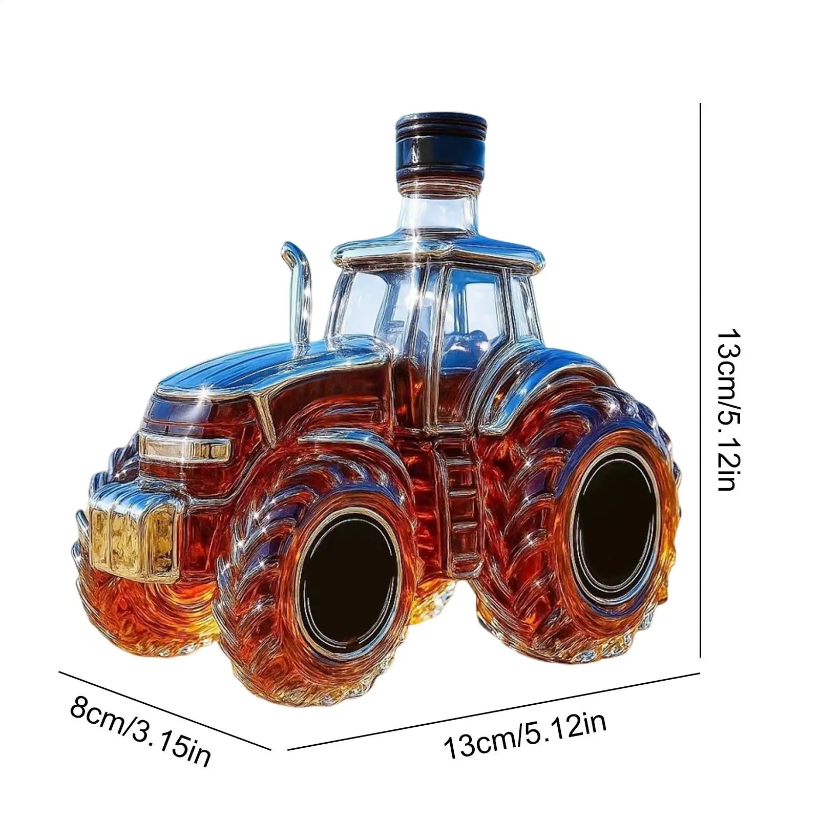Whiskey Glass Bottles Tractor Shape Alcohol Dispenser Decanter Bottle