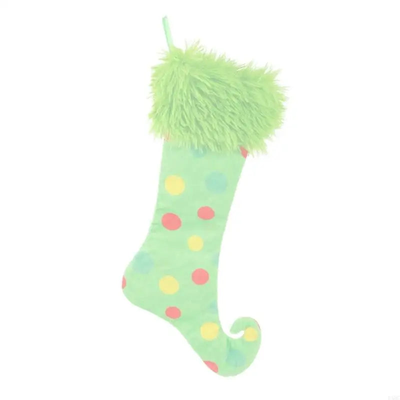 Earth-friendly Fabric Holiday Socks Ornament Green Decoration Tree