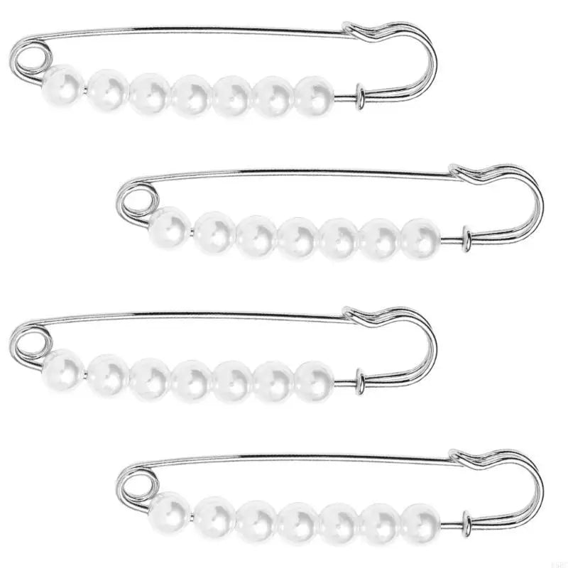4Pcs Pearls Embellished Clothing Pin Waist Tighteners Clip for Jeans Trous Pants Zpaxo