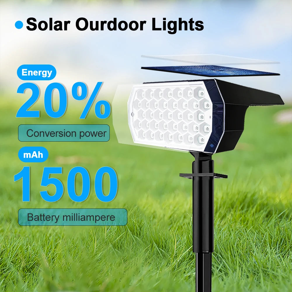 1-4PCS Solar RGB Spot Lights Outdoor 37 LED Color Changing Landscape Lights IP65 Dusk to Dawn Solar Powered Garden Yard Patio Zpaxo