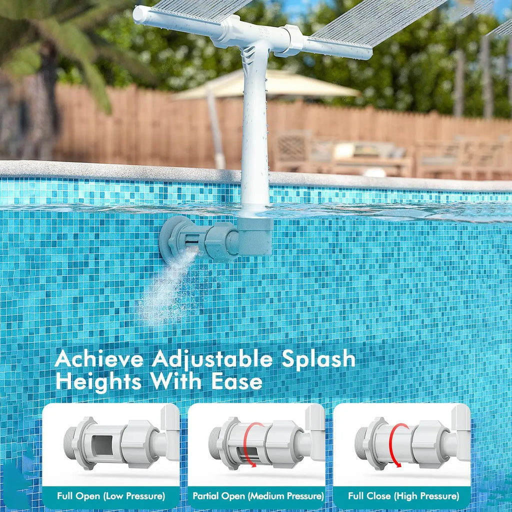 Waterfall Swimming Pool Fountain Double Spray Adjustable Cooling