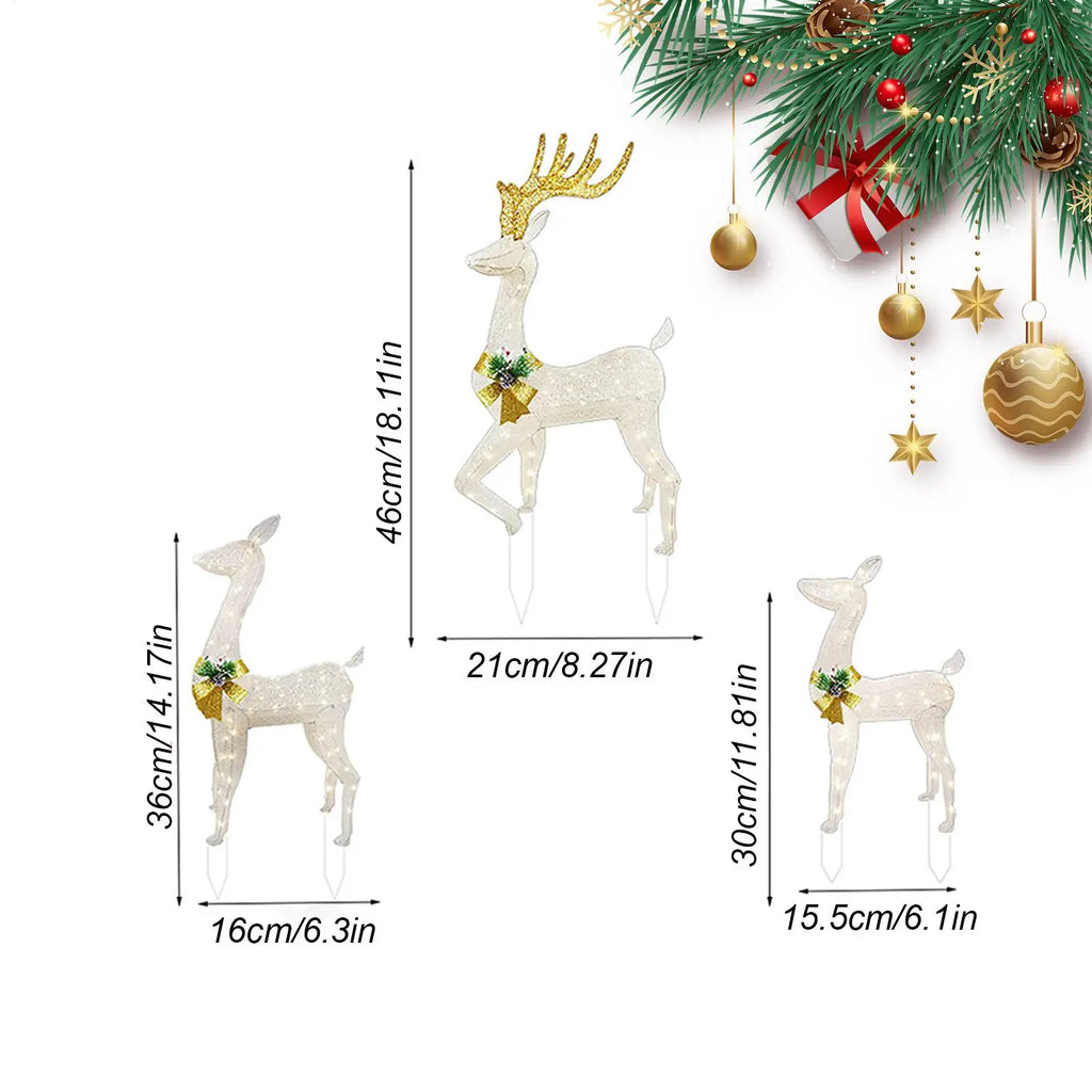 Christmas Stake Light Outdoor 2D Acrylic Lighted Reindeer Yard Garden