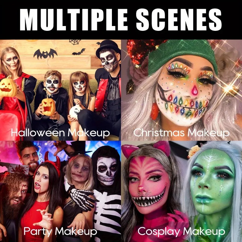 Face & Body Paint Sticks Body Paint in Blue black green Sweat-Proof & Water-Resistant Halloween & LongLasting Effect Zpaxo