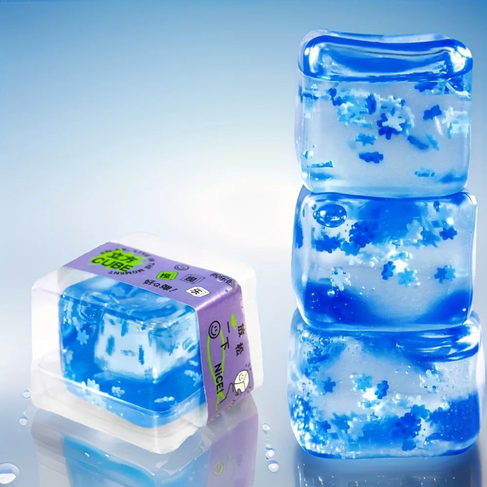Squishy Ice Cube Stress Balls Kids Adults Relief Funny Calming Toys