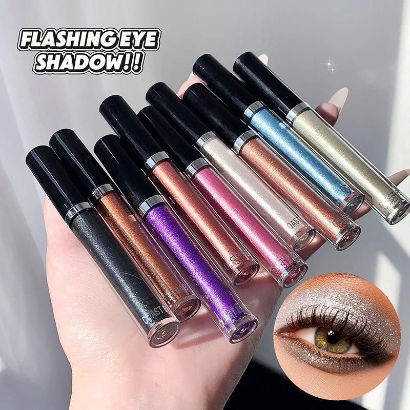 12 Pearlescent Liquid Eyeshadow Makeup Natural Smokey Silver Shimmer Zpaxo