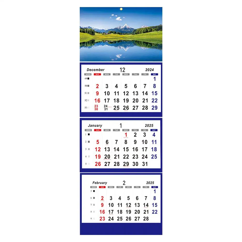 2025 Calendar 3 Month Display Vertical Dec 2024 Jan 2026 Daily
