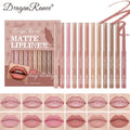 12-Piece Lip Liner Set for Beginners, Natural and Delicate Lip Shaping, Waterproof Matte Nude Color Lip Liner Set Zpaxo Dr7001
