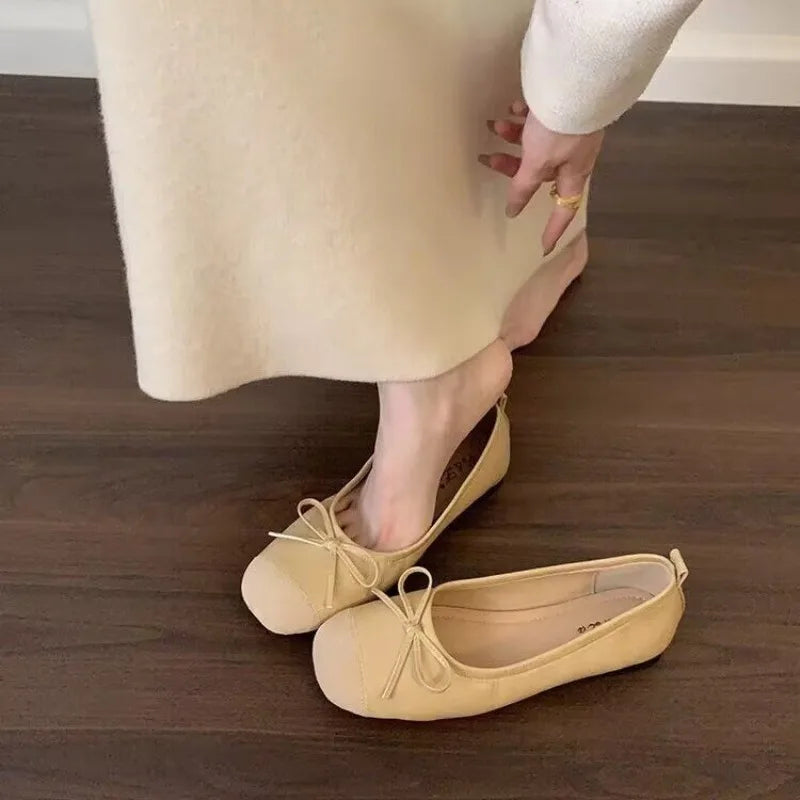 Bow Women Ballet Flats Shoes Casual Shallow Loafers Elegant Women's