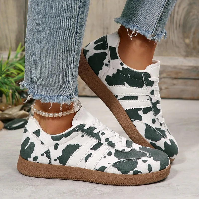 Women's Spring Autumn Round Toe Comfortable Lace Vintage Shallow Zpaxo