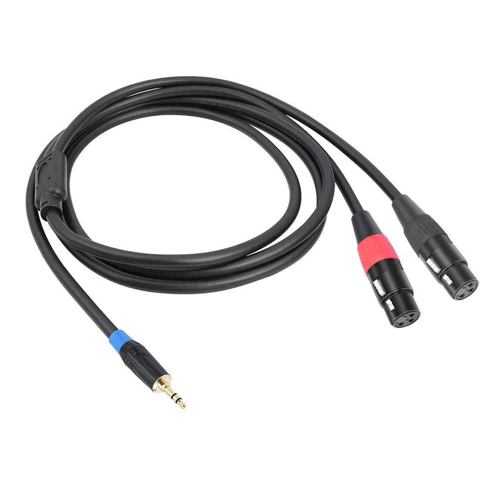 3.5mm 1/8inch Jack To 2 XLR 3Pin Cable Adapter 3.5mm To Dual XLR Breakout Y Splitter Cable 3.5mm To Dual XLR Stereo Cable Zpaxo 1M China Mainland