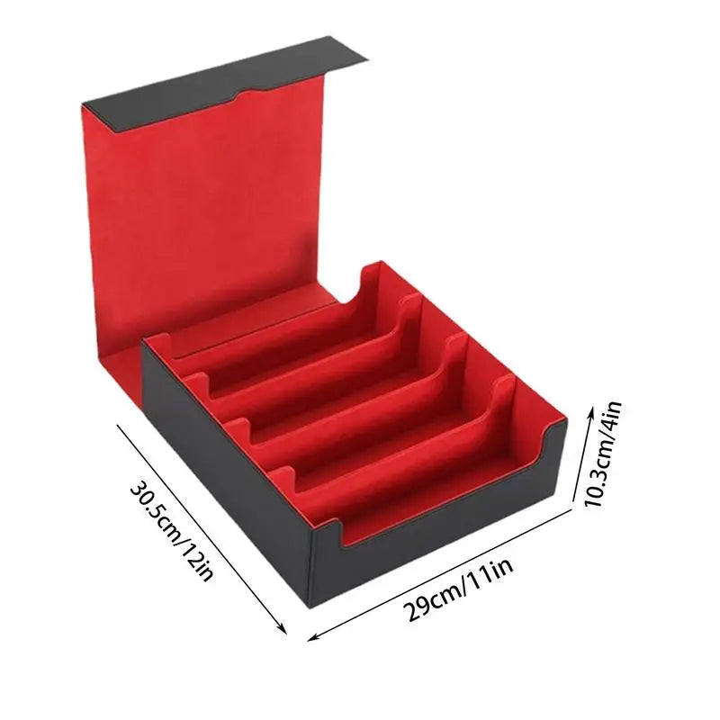 Trading Card Storage Box 3000 Card Organizer Box With 48 Dividers And 4 Supporters Magnetic Closure Deck Case For Game Zpaxo