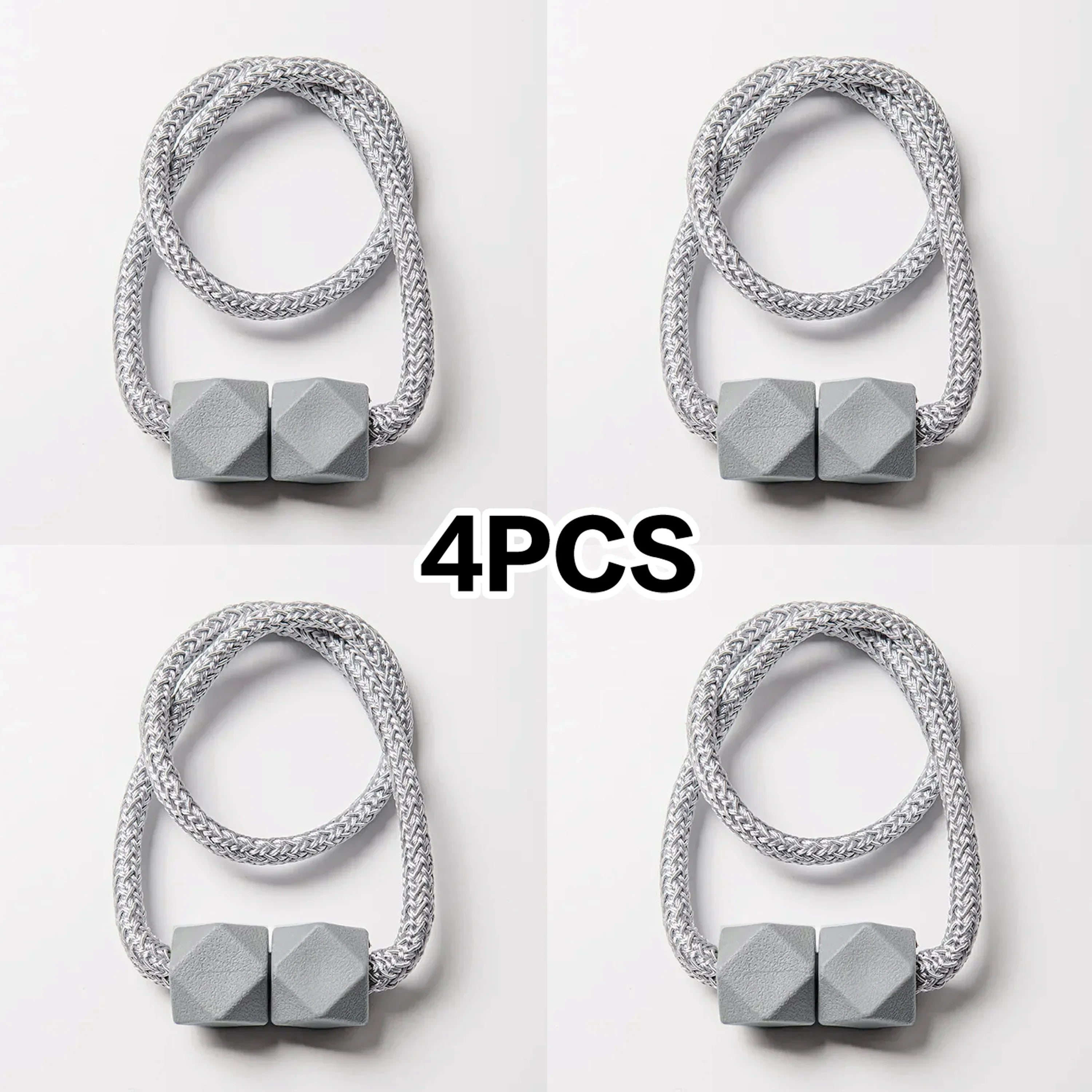 4-Pack Curtain Ties Strong Magnetic No-drill Versatile Clips Home