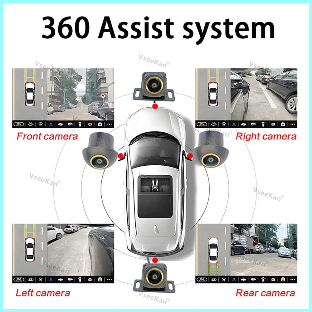 360 Panoramic Car Camera 3D AHD 1080P 720P Android Radio 360APP 12Pin