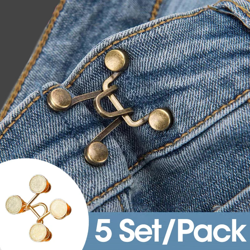 1 Adjustable Jean Button Pins Detachable Metal Pants Snap Fastener