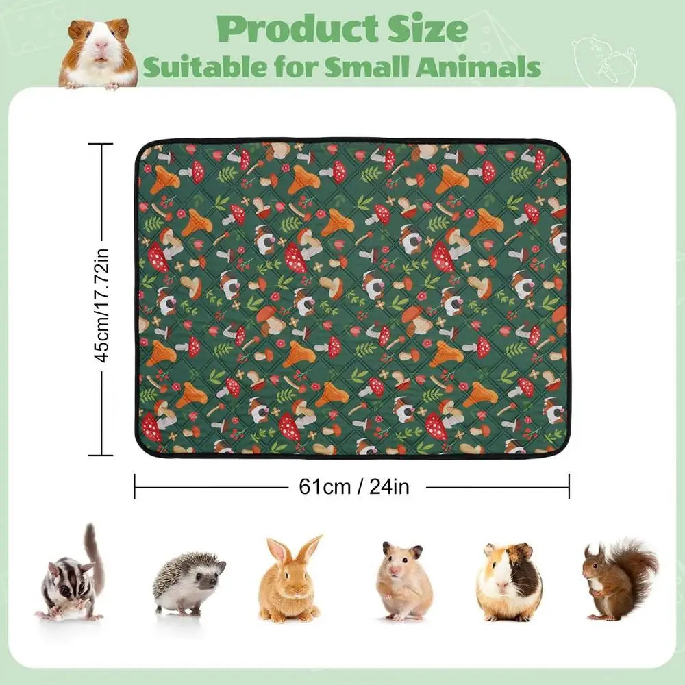 Washable Guinea Pig Cage Liner Soft Bedding Mat Small Animal Reusable