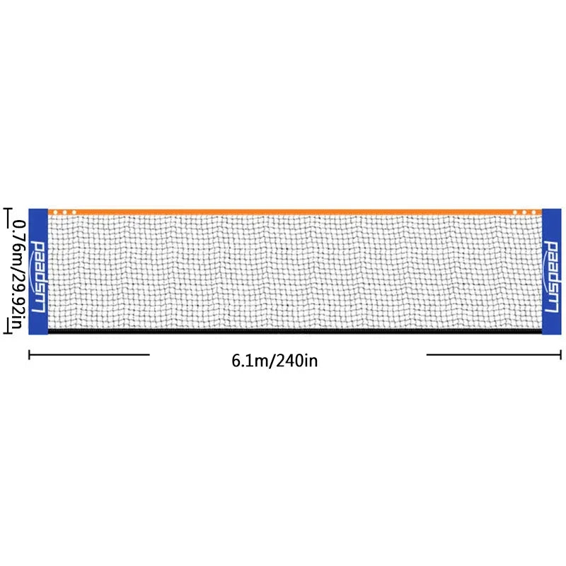 Portable Folding Standard Professional Badminton Net Indoor Outdoor Sports Volleyball Tennis Training Square Nets Mesh Zpaxo 6.1m