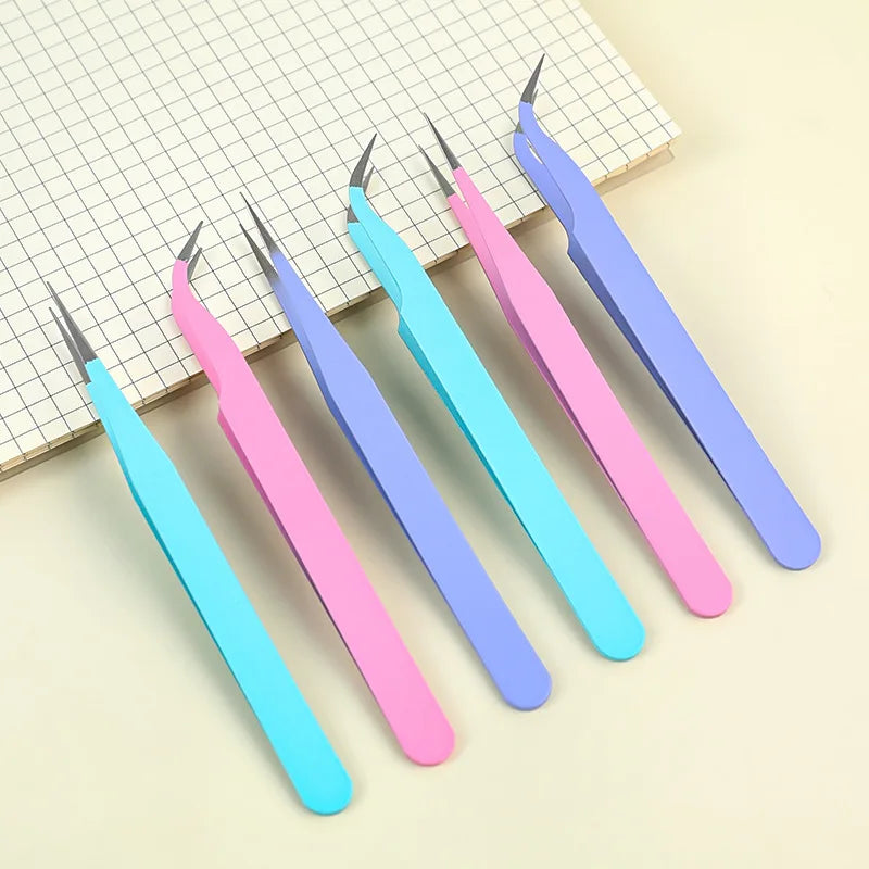 Macaroon Tweezers Metal Clip Straight Curved Head Handmade Sticker Zpaxo