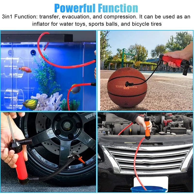 3-in-1 Manual Hand Pump Kit – Fuel, Liquid & Air Siphon
