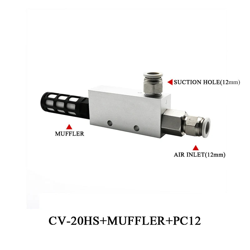 Vacuum Generator Large Flow Valve CV-15/20/25HS Manipulator Suction Cup Negative Pressure Switch Control Pneumatic Accessories Zpaxo CV-20HS-12mm