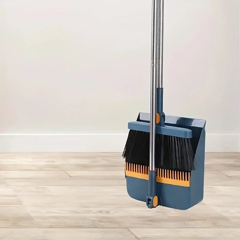 1 Set Household Broom And Dustpan Set Durable Sweeping Broom And Dustpan With Long Handle For Home Office School Dorm Zpaxo
