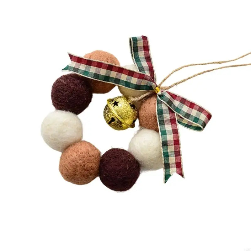 Handmade Mini Christmas Wreath Ornament Wool Felt Decors Soft Ball