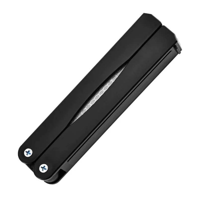 Foldable Diamond Knife Sharpener | 400/600 Grit Double-Sided Diamond Knife Sharpener Zpaxo Black 1pc 23.8x3cm