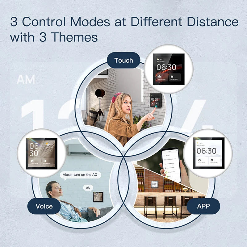 WiFi Voice Control Panel Build in ZigBee Hub Alexa Command Scene Switch 4inch Screen Tuya Smart Life Home Automation Full System Zpaxo