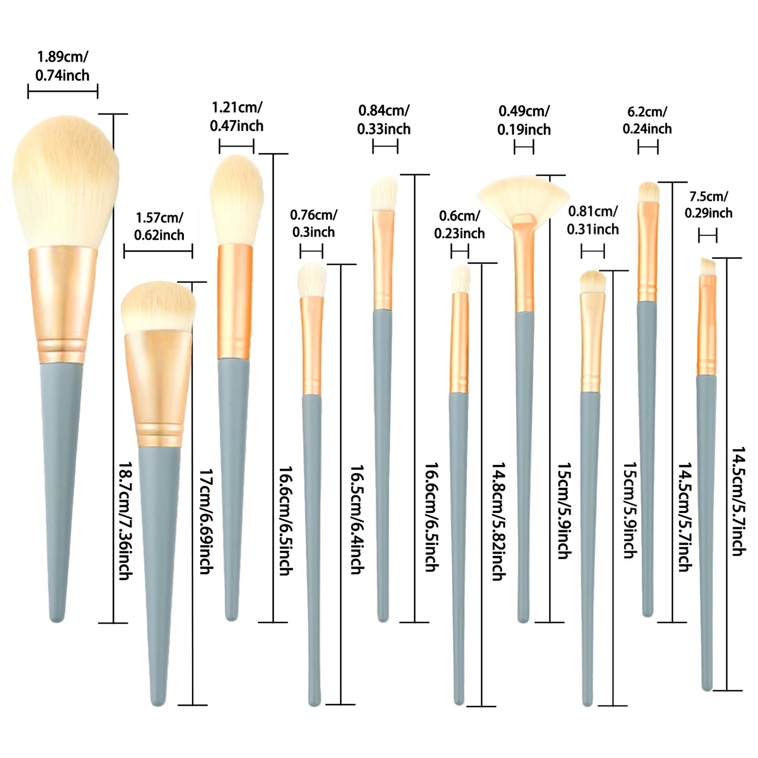 10-piece Makeup Brush Eyeshadow Foundation Soft Loose Powder Beginner Zpaxo