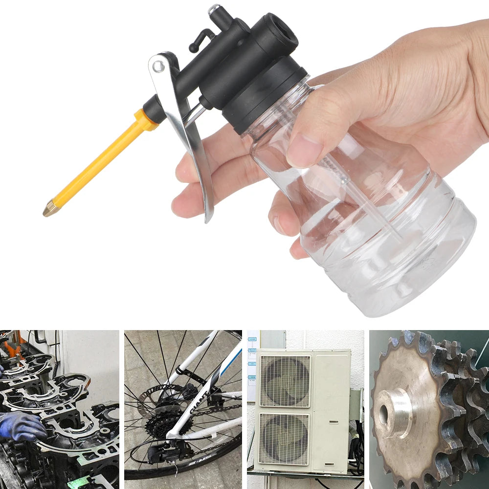 Clear Oil Can Hand Tools Lubricator Pump Cans Pressure Oiler Grease