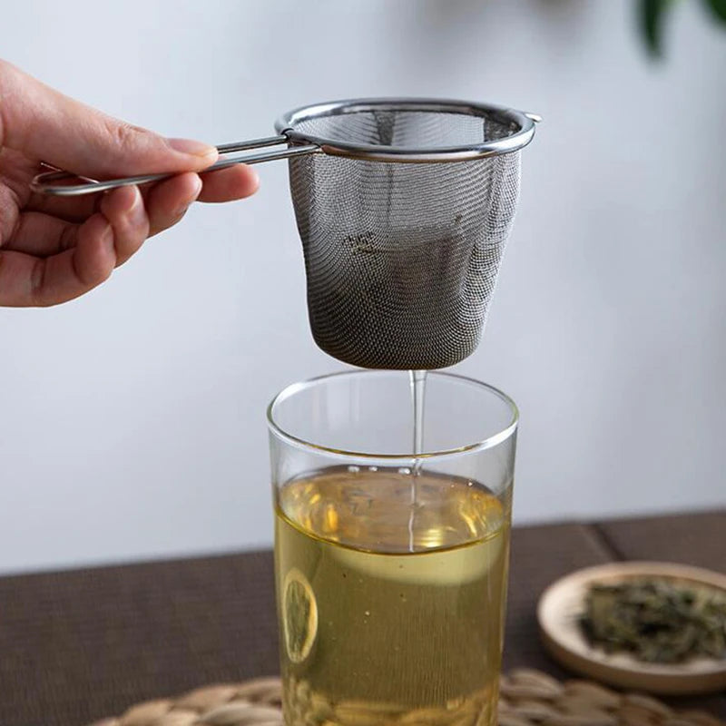 Strainer Single Ear Shape Coffee Herb Spice Diffuser Handle Stainless Zpaxo