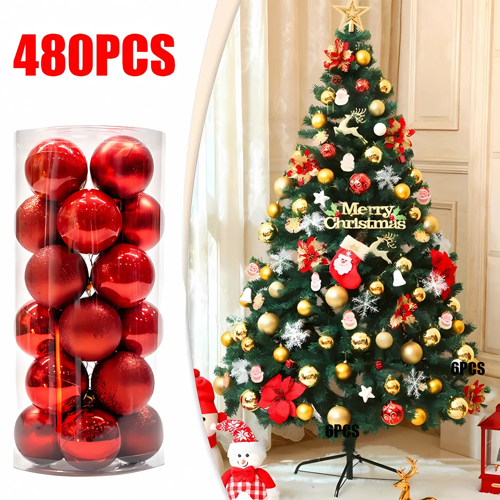 2025 Decorating Christmas Balls Large Plastic Silver Gold Red Ball