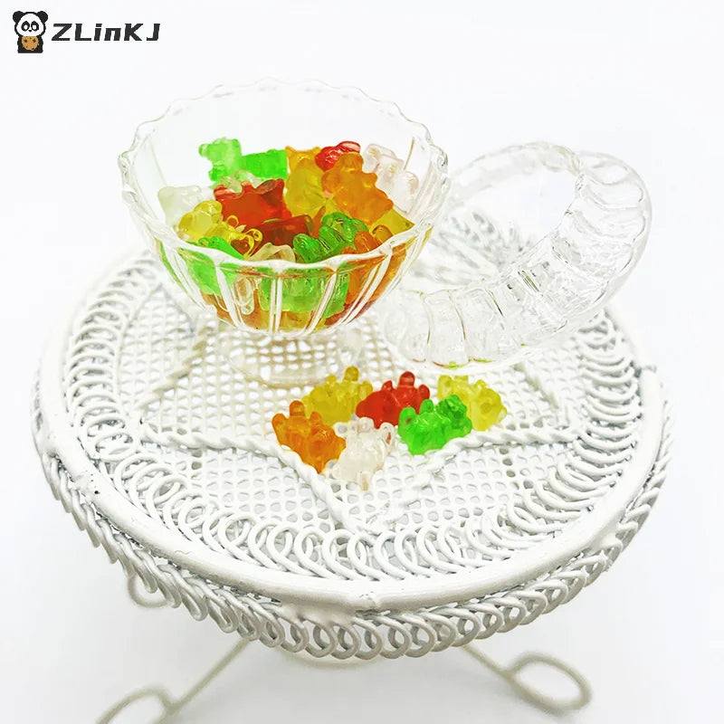▶20Pcs Mini Resin Colorful Bear Ornaments DIY Crafts Dollhouse Candy Decoration Zpaxo