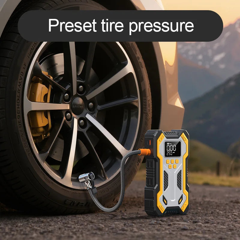 Car Jump Starter Air Compressor LCD Screen 30000mAh Portable Booster Zpaxo