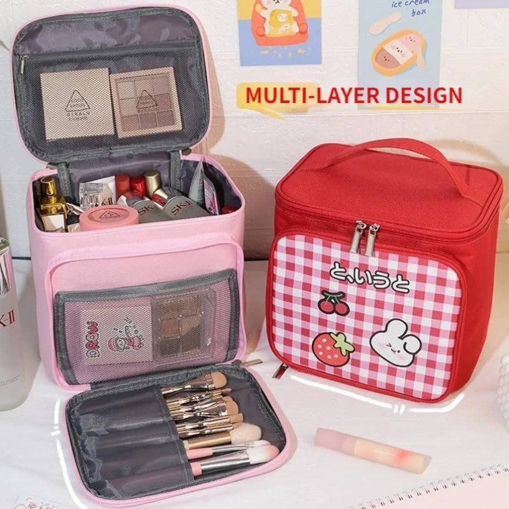Hanging Travel Toiletry Bag Spacious Compartments Cute Cartoon Large