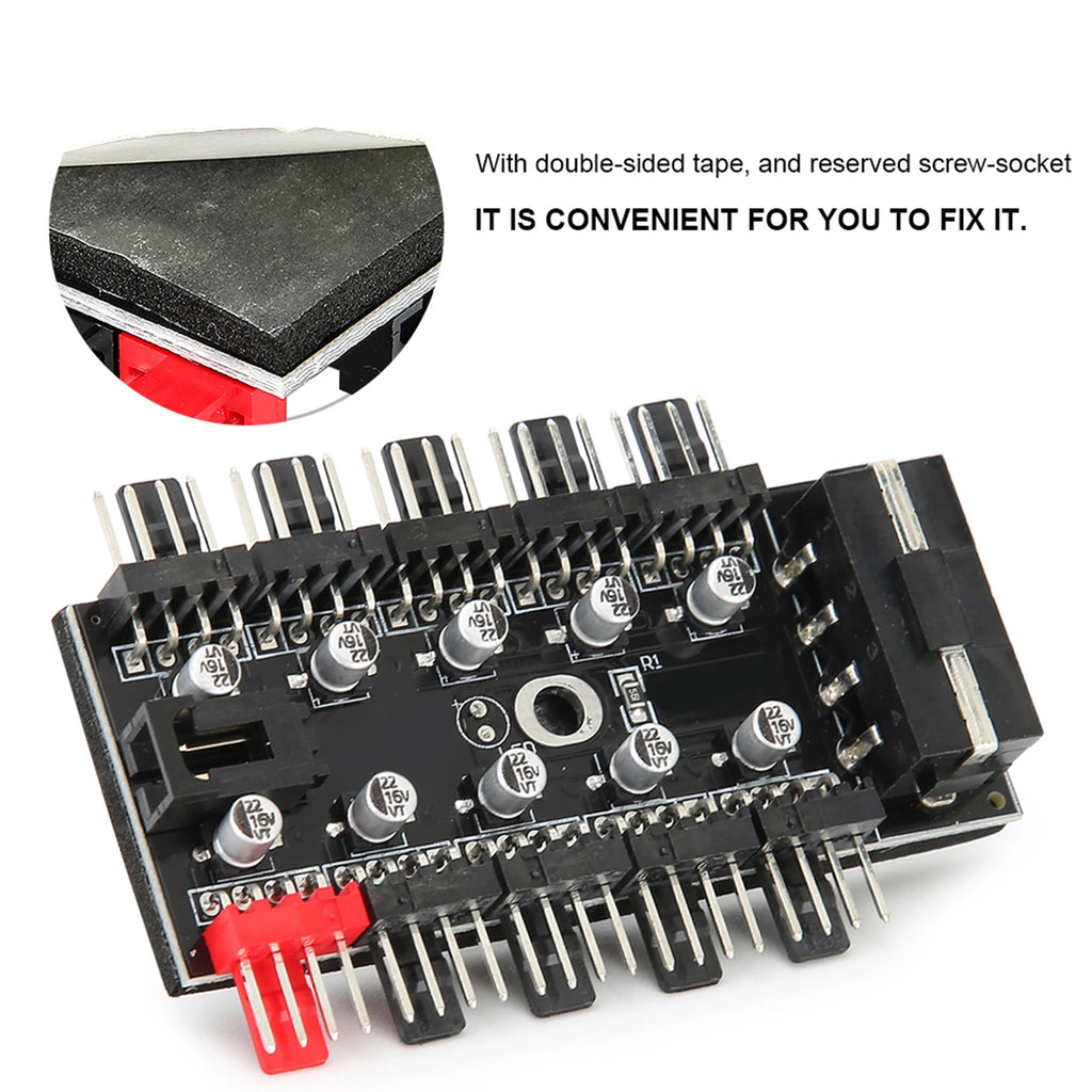 CPU Cooling Hub Chassis Fan Computer Tempreture Regulator 4pin Case