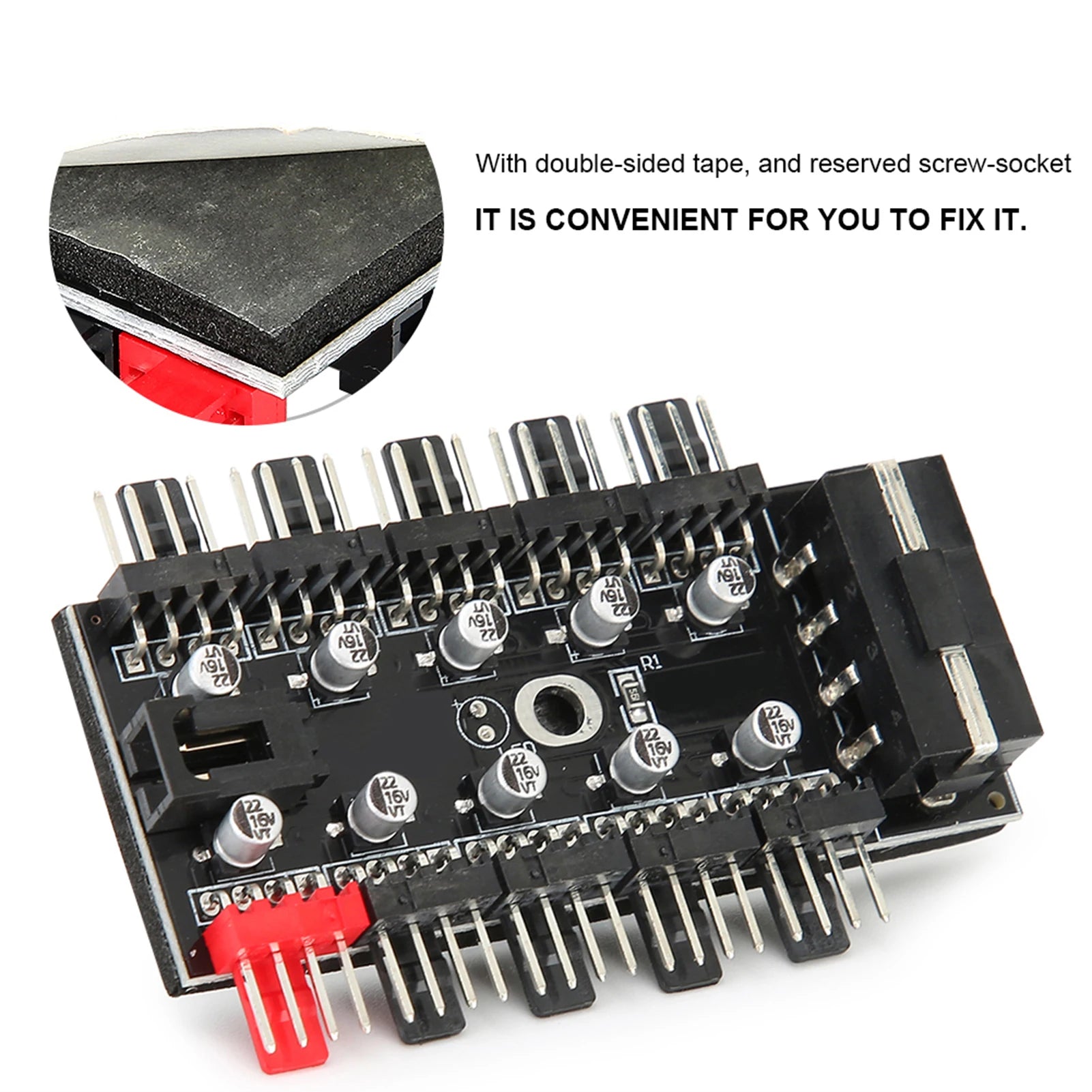 CPU Cooling Hub Chassis Fan Computer Tempreture Regulator 4pin Case