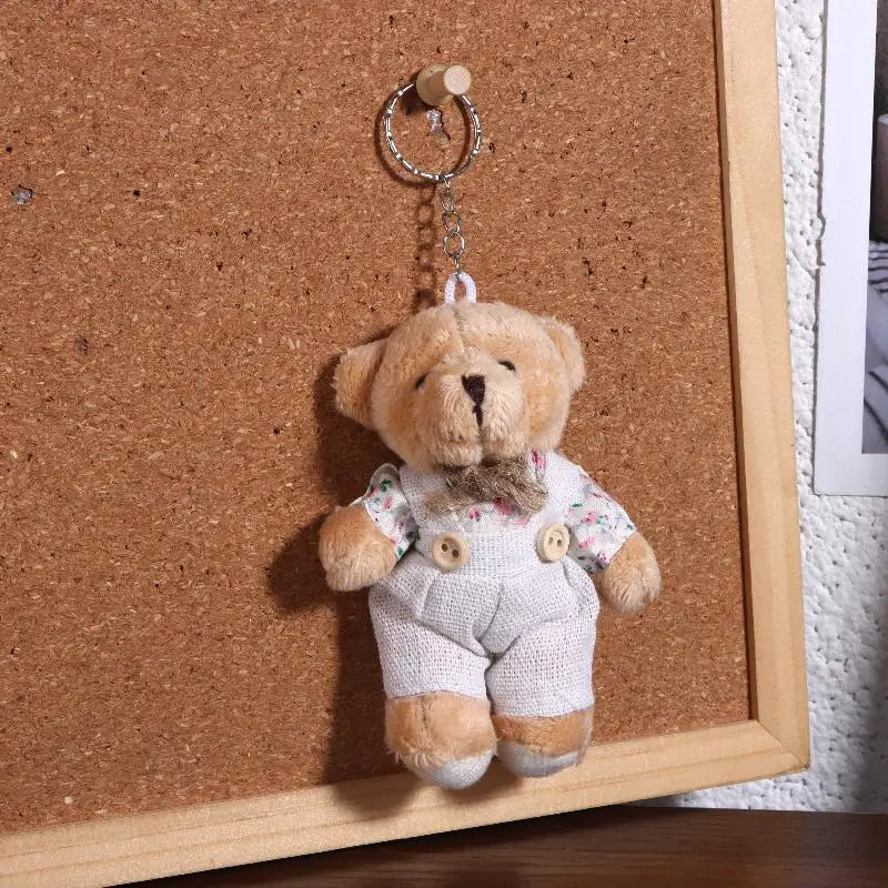 Cartoon Little Bear Plush Doll Keychain Cute Stuffed Rabbit Keyring Zpaxo A4