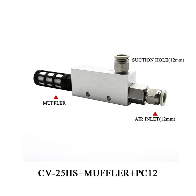 Vacuum Generator Large Flow Valve CV-15/20/25HS Manipulator Suction Cup Negative Pressure Switch Control Pneumatic Accessories Zpaxo CV-25HS-12mm