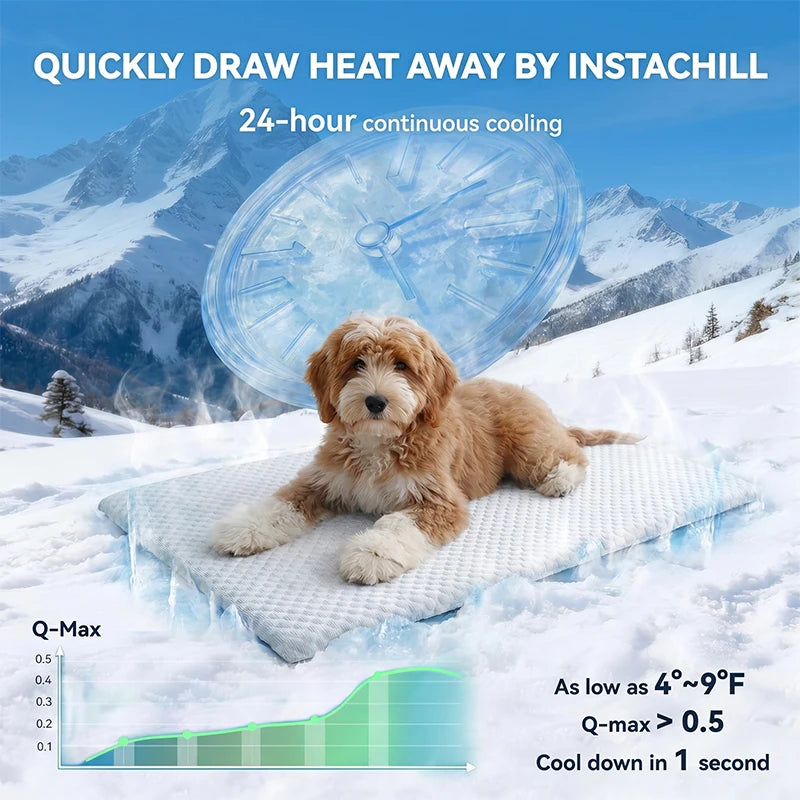Ice Silk Cooling Pet Mat – Non-Slip Washable Dog & Cat Bed Pad