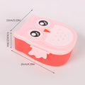 Portable Owl Lunch Box with Compartments Plastic Bento Box Cartoon Food Container Student School Food Storage Box Zpaxo Pink