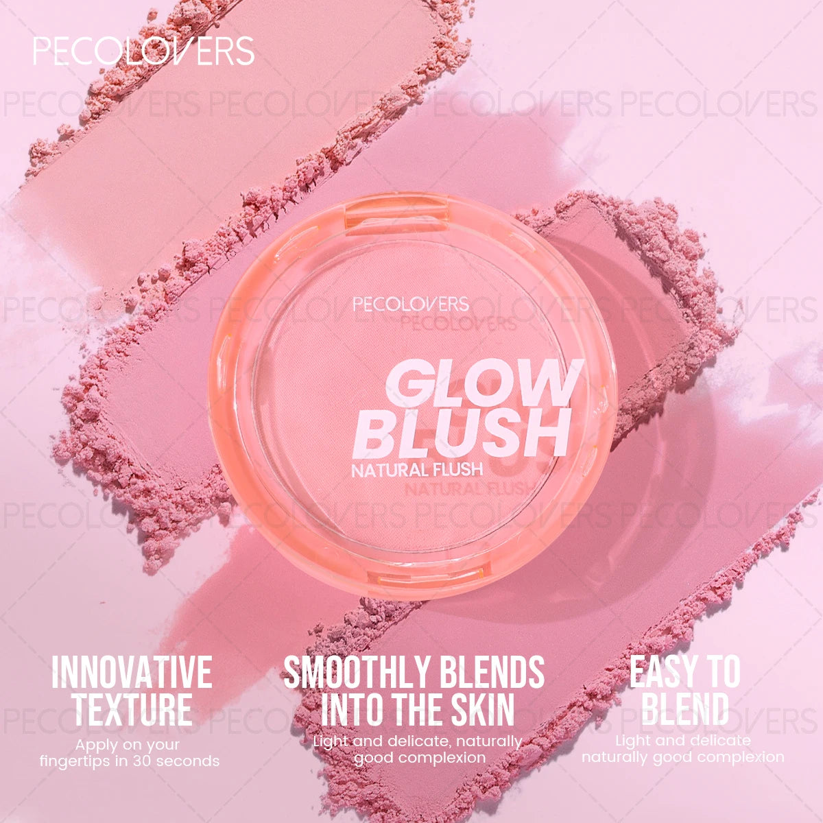 1PC Waterproof Blush Palette Pink Easy-to-Apply Natural 3D Makeup Look Blush Palette Matte Finishes in Red Hues Makeup Palette Zpaxo