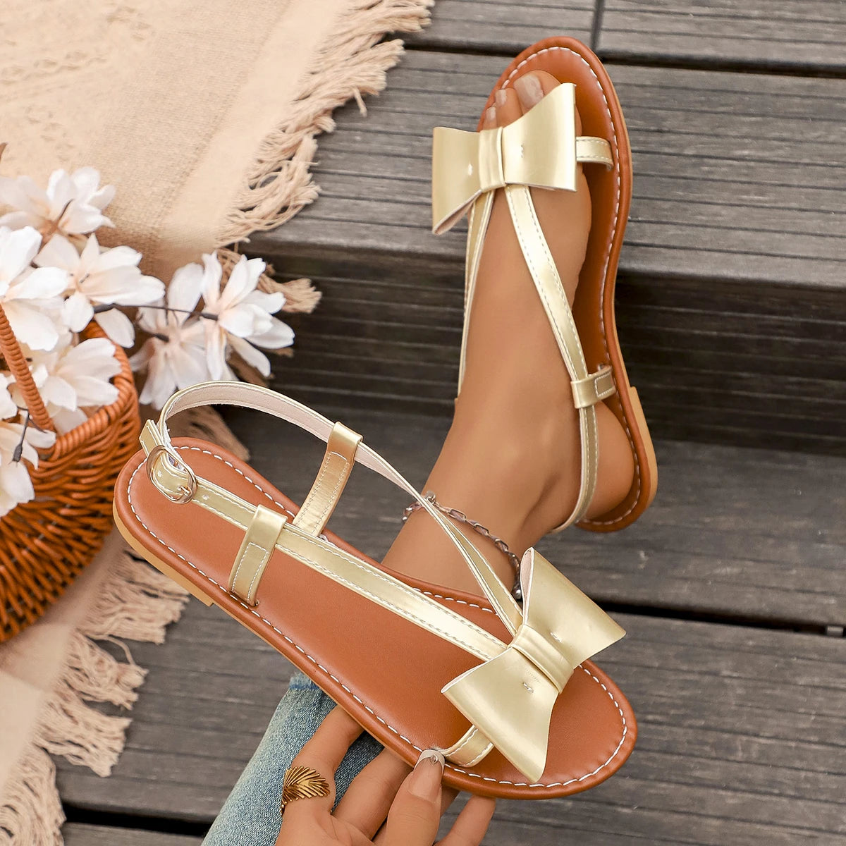 Trend Women Slippers Cute Butterfly-Knot Casual Sandals Lightweight Designer Shoes Women Flats Slip-On Trend Shoes for Women Zpaxo