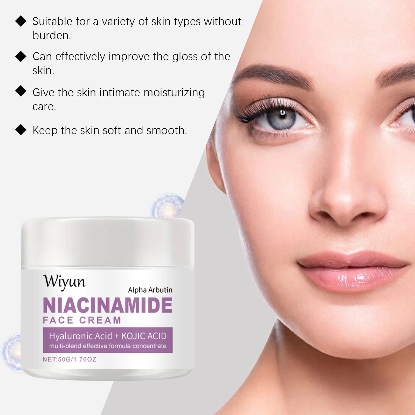 WIYUN Niacinamide Cream – Fade Dark Spots & Brighten Skin 50g Brightening Face Cream Zpaxo