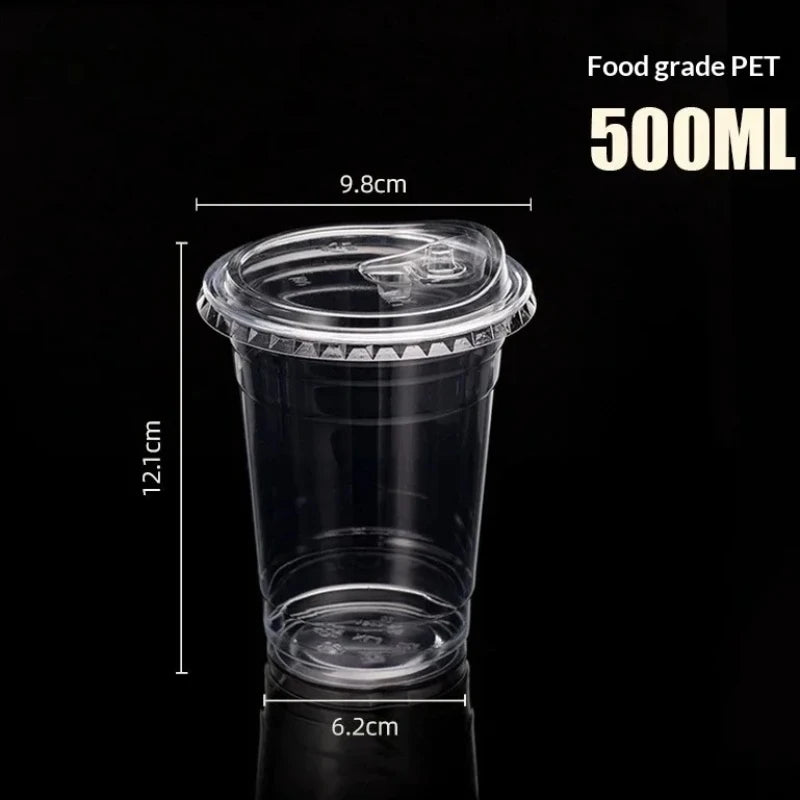 10pcs Disposable packaged internet-famous Dudu cup cold drink plastic cup, coffee coconut milk latte, milk tea, PET beverage cup Zpaxo