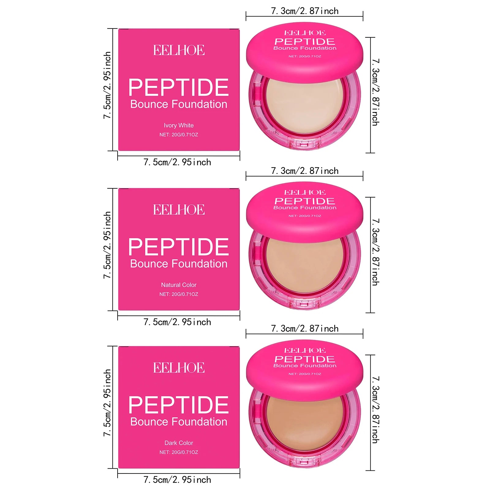 EELHOE Peptide Bounce Balm Foundation Full Coverage Concealer Balm Foundation Zpaxo