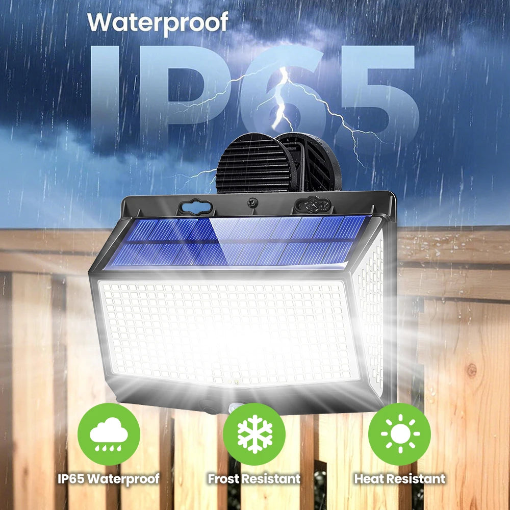 Outdoor Clip-On Solar Lights 138/268/468LED Motion-Sensor IP65 Waterproof 3 Light Modes Super Bright Solar Clip-On Wall Lights Zpaxo