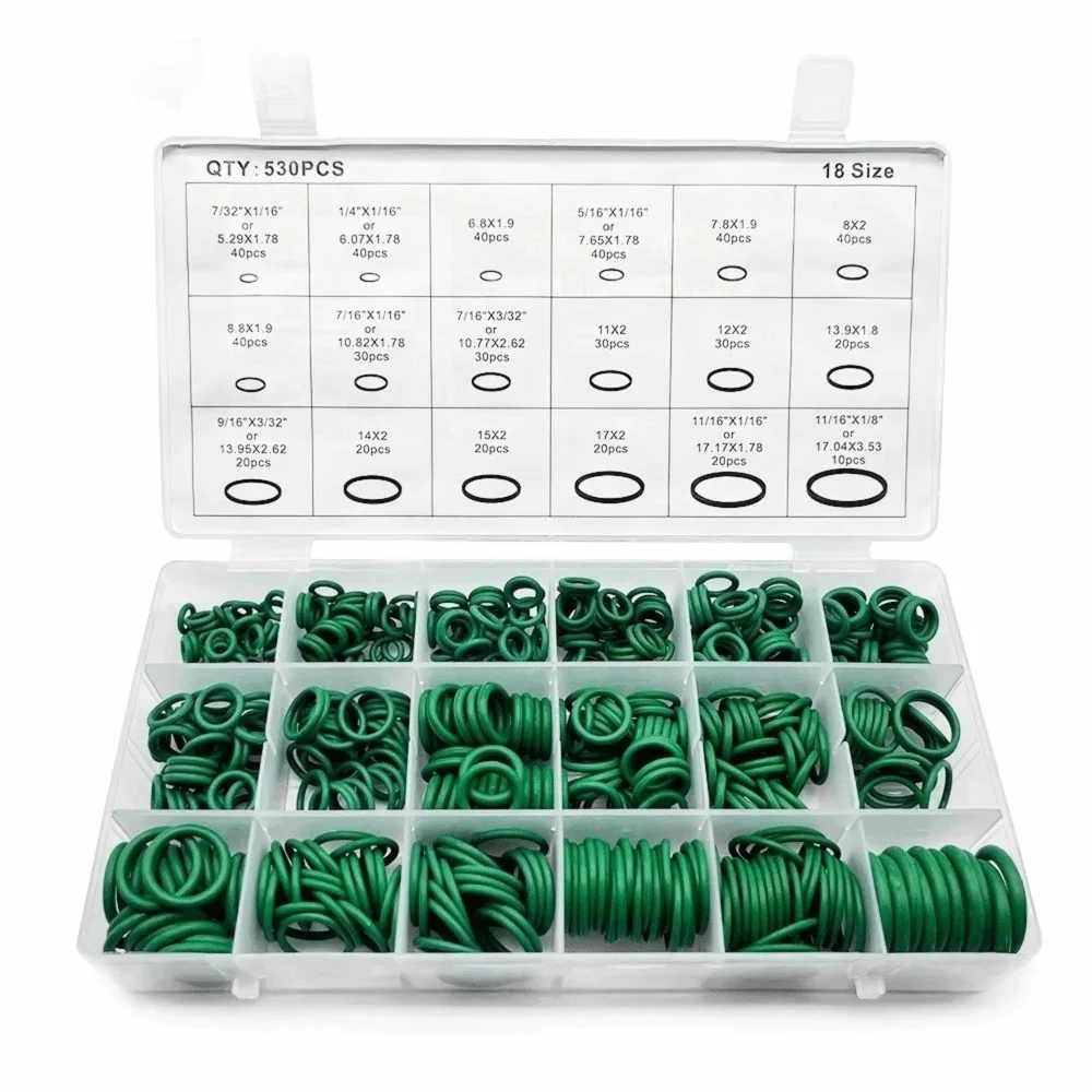 18 Air Conditioning O Ring O-type Sealing Rubber Durable Automotive C Zpaxo 530Pcs
